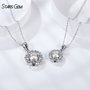 Starsgem 1ct Brilliant Snowflake Pendant <b>Necklace</b> DEF Lab Grown Diamond VVS Rhodium Plated 925 Sterling Silver Fine Jewelry - Product Image 5