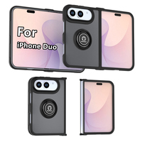 Coques de téléphone givrées pour iPhone Duo 18 Pro Max 18 Pro, translucides mates avec anneau support, étui fin antichoc, respectueux de la peau