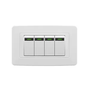 JERMEL US America tipo 4 Gang 1 Way switches com luz de néon 4 Gang 2 Way switch com luz de néon
