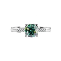 Bague en argent Moissanite à la mode pour femmes de 0.5 à 2 carats en forme de tête de bœuf 925 Sterling certifiée pour bague de fiançailles pour femmes