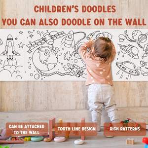 Dipinto bambino lungo personalizzato tela per bambini Graffiti rotolo carta <span class=keywords><strong>da</strong></span> <span class=keywords><strong>colorare</strong></span> scarabocchio bordo scuola materna non sporca parete - Product Image 3