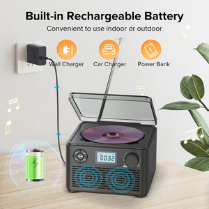Lecteur CD portable rechargeable avec radio FM, Bluetooth, USB, anti-saut de disque, haut-parleur stéréo Hi-Fi pour usage extérieur et domestique - Product Image 2