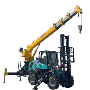 3 טון 5 טון 8 טון הרמת מלגזה מחוץ לכביש מלגזה מנום הידראולי טלסקופי כביש מלגזה מנוף אחורי - Product Image 1