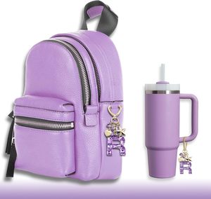 Púrpura verde rosa alfabeto letra inicial llavero regalo para mujeres niñas Bling brillante lindo mochila coche llave accesorios llavero - Product Image 4