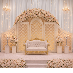 Latest Nikkah Ceremony Stage Decor With Laser Cut Panels Elegant Mughal Style Wedding <b>Backdrop</b> Panels Jewish Wedding Stage Decor - Product Image 1