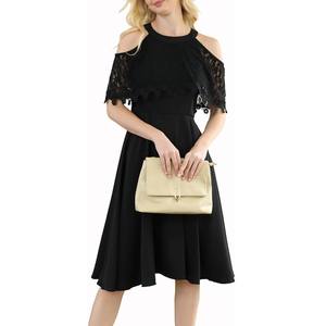 Fábrica Nova Moda Lace Halter Pescoço <span class=keywords><strong>Prom</strong></span> Roupas Femininas Vestido Preto Mulheres Vestidos De Festa De Noite - Product Image 4