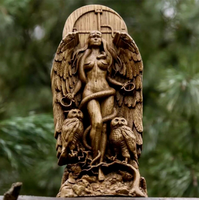Statue sculptée traditionnelle en résine Lilith Ishtar, sculpture d'autel de dieu païen, figurine décorative sur le thème des plantes/fleurs, cadeau
