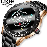 LIGE पुरुषों स्मार्ट घड़ी दिल दर निगरानी Smartwatch निविड़ अंधकार फिटनेस ट्रैकर Pedometer खेल स्मार्ट घड़ी पुरुषों के लिए एंड्रॉयड आईओएस