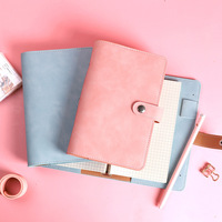Cahier à main à feuilles mobiles en métal de couleur unie simple nouveau cahier en cuir souple étudiant papeterie bloc-notes A6