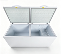 Congélateur coffre grande capacité 500L, ouverture par le haut, porte simple, congélateur commercial pour restaurant et cuisine