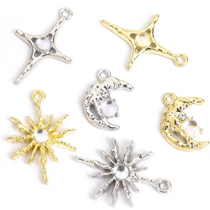 Set di Ciondoli Celestiali per Gioielli, Pendenti Luna Stella <span class=keywords><strong>Sole</strong></span> in Oro e <span class=keywords><strong>Argento</strong></span> con Perle di Opale, Accessori per Creazione di Gioielli Fai-da-Te - Product Image 4