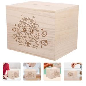 Hucha de madera rectangular, caja de dinero de decoración de guardería personalizada para niños, hucha de bebé para ahorro de niños - Product Image 5