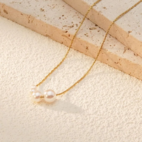 Venta al por mayor 18K chapado en oro 304 Acero inoxidable plástico dulce diseño geométrico collar Cadena de cuerda para princesa vacaciones joyería