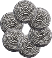 AISI 304 AISI 430 AISI410 éponge en laiton en acier inoxydable à récurer en spirale en métal avec poignée boule de nettoyage incrustée d'épurateur de laine d'acier