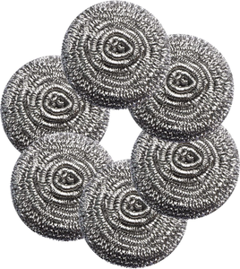 AISI 304 AISI 430 AISI410 in ottone in <span class=keywords><strong>acciaio</strong></span> inox spugnetta a spirale in metallo con manico in <span class=keywords><strong>acciaio</strong></span> lana Scrubber intarsiato palla <span class=keywords><strong>di</strong></span> pulizia - Product Image 4