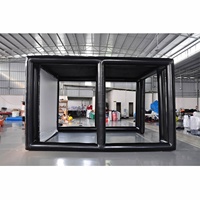 Tente de simulateur de golf portable avec écran de projection - Cage d'entraînement de golf gonflable pour la pratique en intérieur et en extérieur