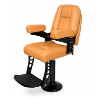 Siège de capitaine de bateau pliable en cuir PU, chaise de pilote marine avec support ergonomique et piédestal pour yacht, ponton, usage commercial maritime