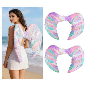 Ailes de Diable pour Halloween, Costume de Scène, Ailes d'Ange Noires en Plumes avec Sangles Élastiques – Grande Vente - Product Image 4