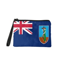 Dompet Koin Berresleting dengan Cetakan Bendera Negara Unik, Dompet Kompak Portabel Sempurna untuk Perjalanan Belanja dan Perjalanan Sehari-hari.