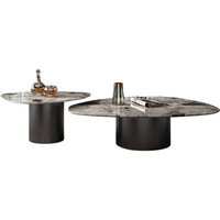 Table basse en marbre de style italien, design minimaliste triangulaire en acier inoxydable, moderne et simple, table tendance