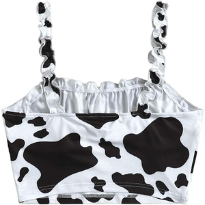 Usine personnalisée femmes volant garniture sangle cravate <span class=keywords><strong>noeud</strong></span> froncé avant <span class=keywords><strong>bustier</strong></span> haut court - Product Image 6
