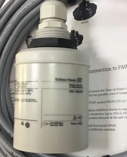 E+H Prosonic FDU91 Ultrasonic Level Sensor FDU91-RG2AA with 0.17% Accuracy 10m Range IP68 Protection