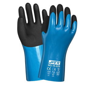 Gants certifiés EN388/EN374 avec revêtement PVC HTR texturé, durables, respirants, résistants à l'huile et aux produits chimiques, doublure en coton de 30 cm - Product Image 2