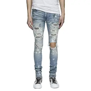 Heren Jeans Groothandel 20 Zomer Europese En Amerikaanse Nieuwe High-End Casual Veelzijdige Slim Fit En Geperforeerde Jeans Voor Heren
