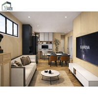 Casa Modular Prefabricada de Diseño Compacto con Techo Inclinado de Lujo, Casa Móvil Pequeña de Doble Contenedor de 40 pies