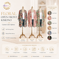 Blus Wanita Bermotif Bunga dengan Manset Keren dan Mengembang, Atasan Longgar Cocok untuk Musim Panas