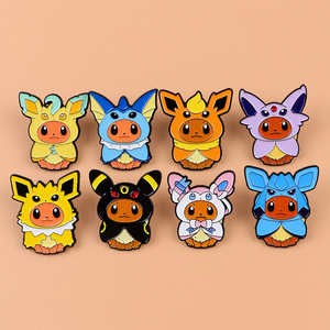 Spilla smaltata all'ingrosso Pokemoned con simpatico personaggio anime Eevee, spilla da bavero a forma di animale cartone animato Kawaii, distintivo per zaino e <span class=keywords><strong>accessori</strong></span> abbigliamento - Product Image 2