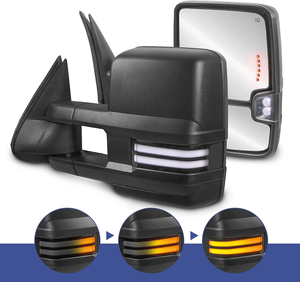 Rétroviseur de remorquage électrique pour 2003-2006 Chevrolet Silverado Suburban Tahoe/GMC Sierra Yukon Rétroviseur convexe LED dégagement - Product Image 4