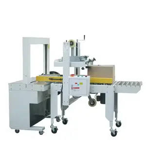 FX 5050 Automatic carton sealing and strapping machine carton box sealer strapper machines carton packing line