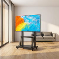 ZENO Chariot de Support TV de Luxe en Gros, Réglable en Hauteur, Portable, pour Téléviseurs de 50 à 85 Pouces, avec Roues C6500