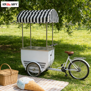 Chariot à glaces remorquable pour camion avec congélateur, kiosque de vente ambulante de restauration rapide - Métal résistant à la rouille - Product Image 3