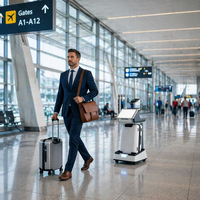 Solution publicitaire numérique intelligente et autonome pour chariots à bagages, affichage numérique et écrans tactiles OEM pour intérieur