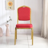 Chaises de banquet empilables en aluminium avec coussin souple, modernes, élégantes et luxueuses, pour hôtels, mariages et salons – Vente en gros usine à prix abordable