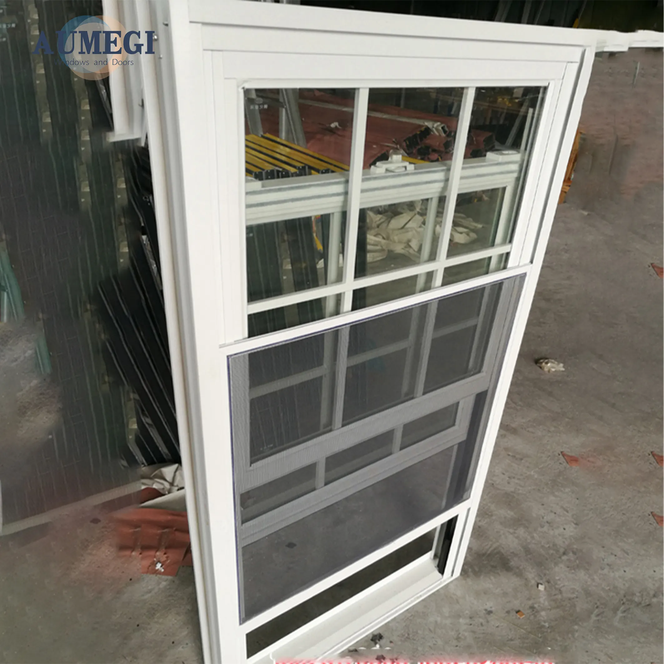 Aumegi Oem Service Broken Bridge Aluminium Top Hung Fensters trebe Aluminium Single Hung Windows