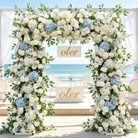 Arche florale élégante de style Monet, en soie artificielle, thème jardin enchanté, toile de fond de mariage pour la décoration de salle