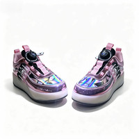 Chaussures de roller LED pour filles et enfants avec lumières, pour patins à roulettes 2 en 1 avec roues en PU