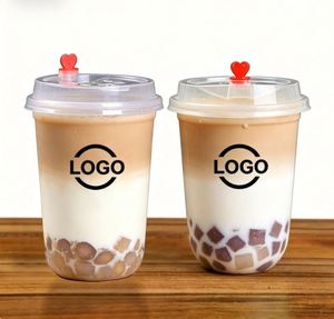 Vasos Desechables de PP en Forma de U, Transparentes, de 12oz/16oz/22oz, 90mm de Diámetro, de Pared Simple, para Café, Té de Burbujas, Jugos y Bebidas, con Logotipo Personalizado - Product Image 1