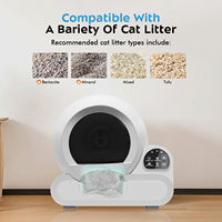 Litière pour chat intelligente, grande capacité 70L, nettoyage automatique, contrôle des odeurs, sans poussière, nettoyage facile, entièrement fermée, ronde, en plastique