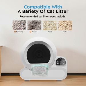 Litière pour chat intelligente, grande capacité 70L, nettoyage automatique, contrôle des odeurs, sans poussière, nettoyage facile, entièrement fermée, ronde, en plastique - Product Image 4