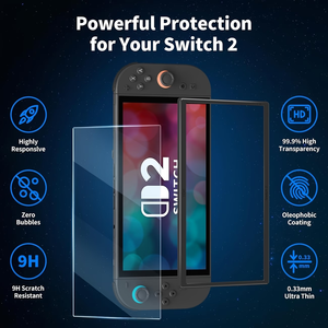 กระจกนิรภัยกันกระแทกแบบบางพิเศษ 9H สำหรับ Nintendo Switch Series ป้องกันรอยขีดข่วนเต็มจอ ไม่มีฟองอากาศ หนา 0.33 มม. รุ่นใหม่ล่าสุด - Product Image 4