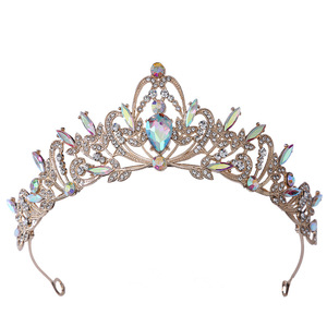 Nouveau Design bandeau de mariée couronne de couvre-chef mariage strass accessoires cristal strass forme de feuille diadème couronne - Product Image 1