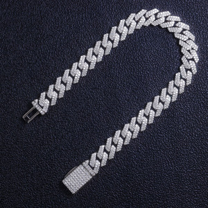 Bracelet cubain en argent sterling S925 de 10 mm, haute qualité, serti de moissanite VVS, style hip-hop, bijou brillant, idéal pour un cadeau - Product Image 2