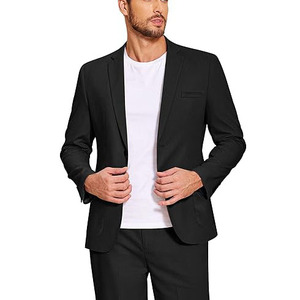 Veste Homme Léger D'Été - Coupe Ajustée, Unie, Style Sport-Élégant Pour Bureau Ou Loisirs