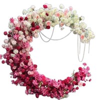 Arche Dégradée Lune Personnalisée pour Mariage, Support Floral en Soie pour Décor Floral Artificiel, Durable/Écologique pour Cérémonie et Anniversaire