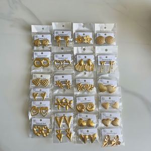 Pendientes de Acero Inoxidable Retro, Antideslustre, Chapados en Oro de 18k, Pendientes Geométricos Franceses Retro para Mujer, Joyería para Orejas - Product Image 2