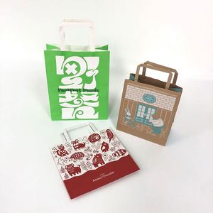 Sac en papier kraft recyclé personnalisé marron avec poignée pour vêtements, chaussures, épicerie et promotion - Product Image 6